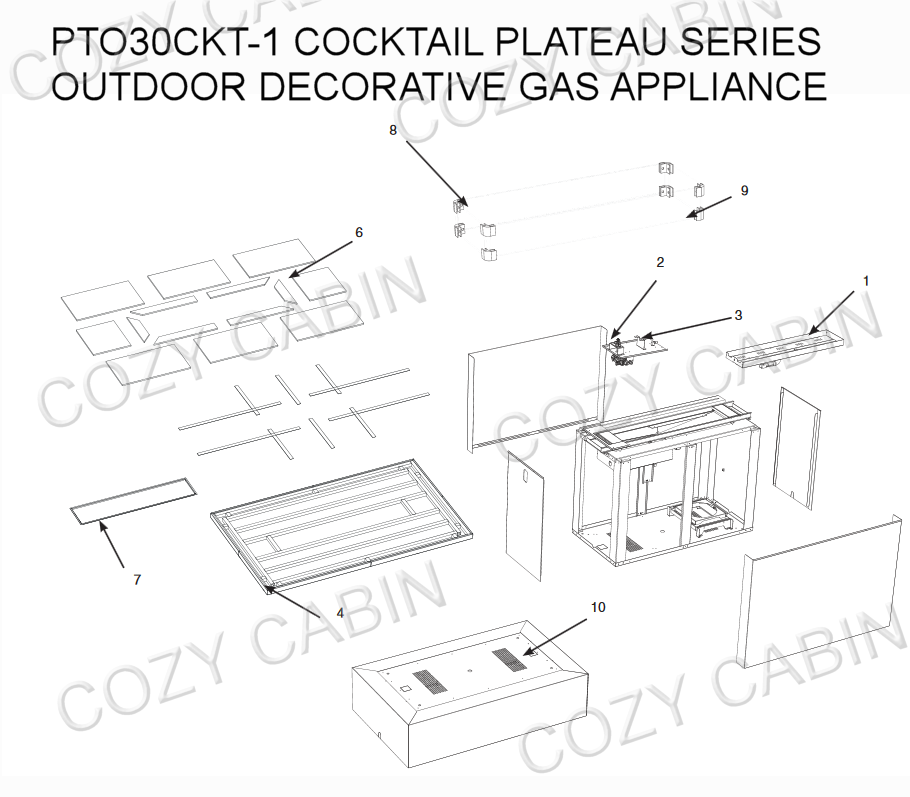 Plateau Series Outdoor Decorative Gas Appliance Cocktail (PTO30CKT-1) #PTO30CKT-1